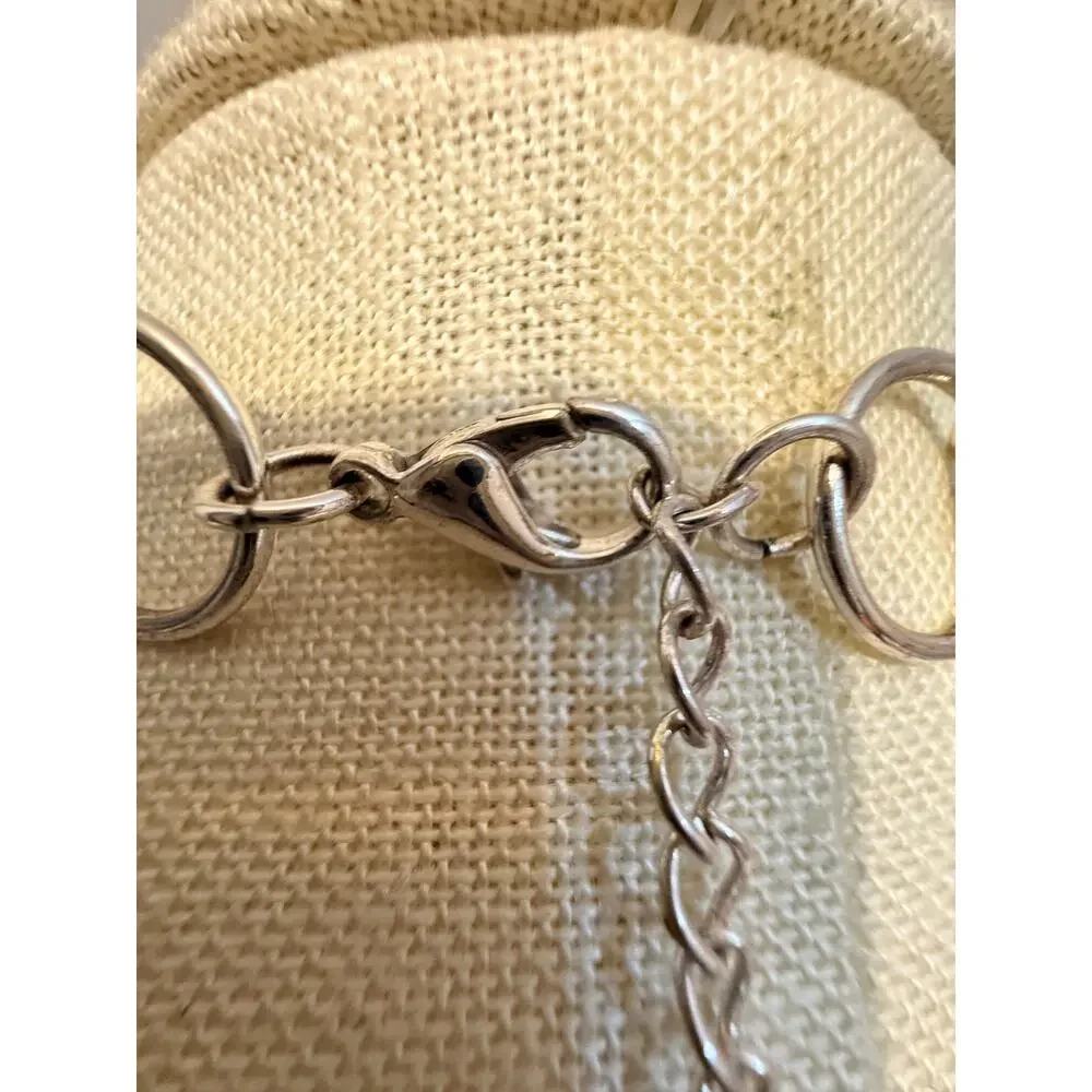 Vintage 36” Silver Tone Mixed Circle Link Necklace